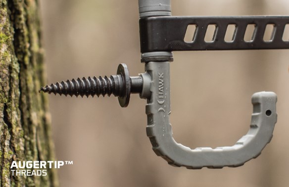 Augertip threads easy to screw into dense hardwood treestand tools accessories hawk hunting